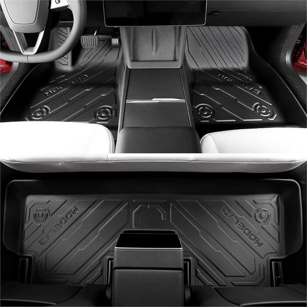 Compatible with Tesla Model 3 Highland 2024 2025+ TPE Floor Mats & Cargo Liner Trunk Mat Backrest Mats(1PC Trunk Mat)