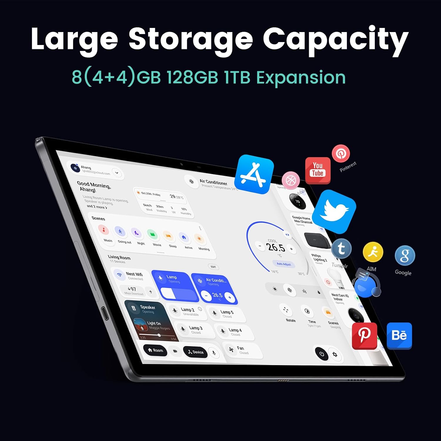 Azeyou Android Tablet 10 Inch, 8GB RAM 128GB, Octa-Core, 1280×800 IPS Display, WiFi 6 Bluetooth 5.0, 6000mAh Long-Lasting Battery, Dual Camera, Face Unlock, Parent Control, GMS Certified, Metal
