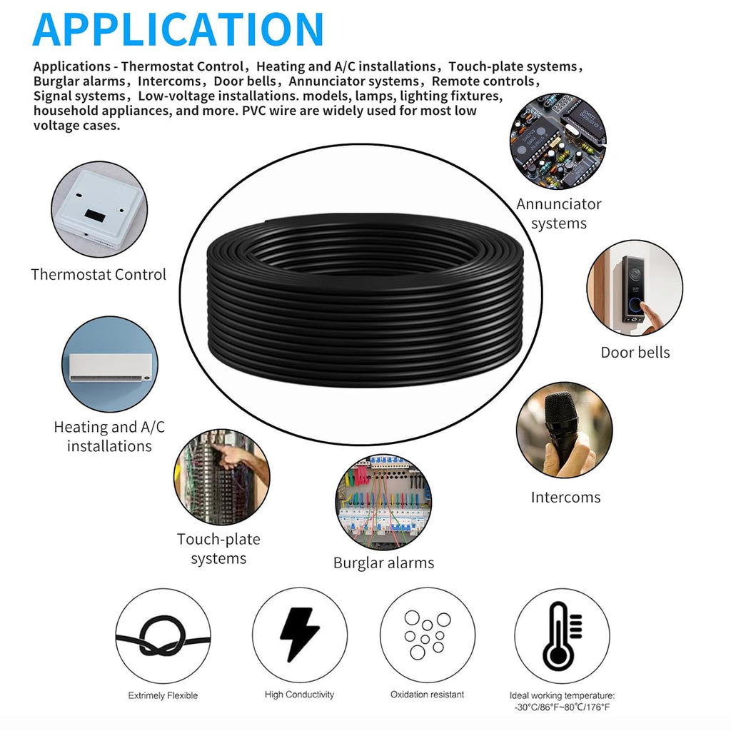 16 Gauge 7 Conductor Electrical Wire 100FT, UL 2464 16 AWG 7 Wire Cable Tinned Copper Stranded 16/7 for Automotive, Trailer, Lighting, Solar Panel, Extension Cable, Speaker etc.