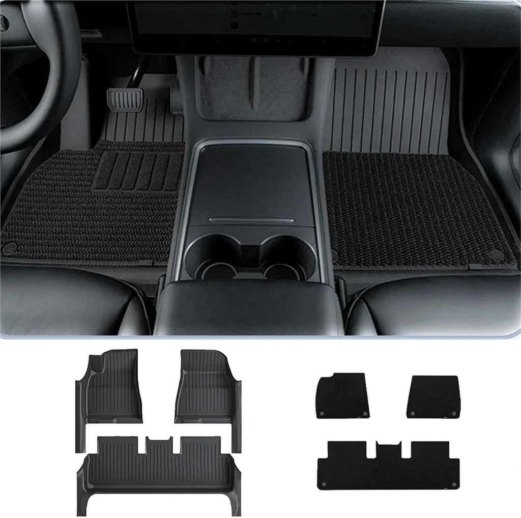 TPE Floor Mat for Tesla Model 3 Highland with Door Sill Protector Trunk Mats Front Rear Cargo Liner for 2025 2024(DLFM-9PCS)