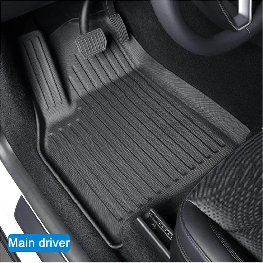 Compatible with Tesla Model Y Launch 2025 Juniper 2025 TPE Floor Mats Cargo Liner Trunk Floor Liner Backrest(Black)