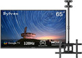 SYLVOX Outdoor TV with Ceiling Mount & Cover, 65 inch 120Hz 4K Smart TVs, Weatherproof & IP55 Waterproof, Compatible with Google & Dolby Atmos, HDMI 2.1 & USB 3.0, 1000 Nits Outside TV for Gaming