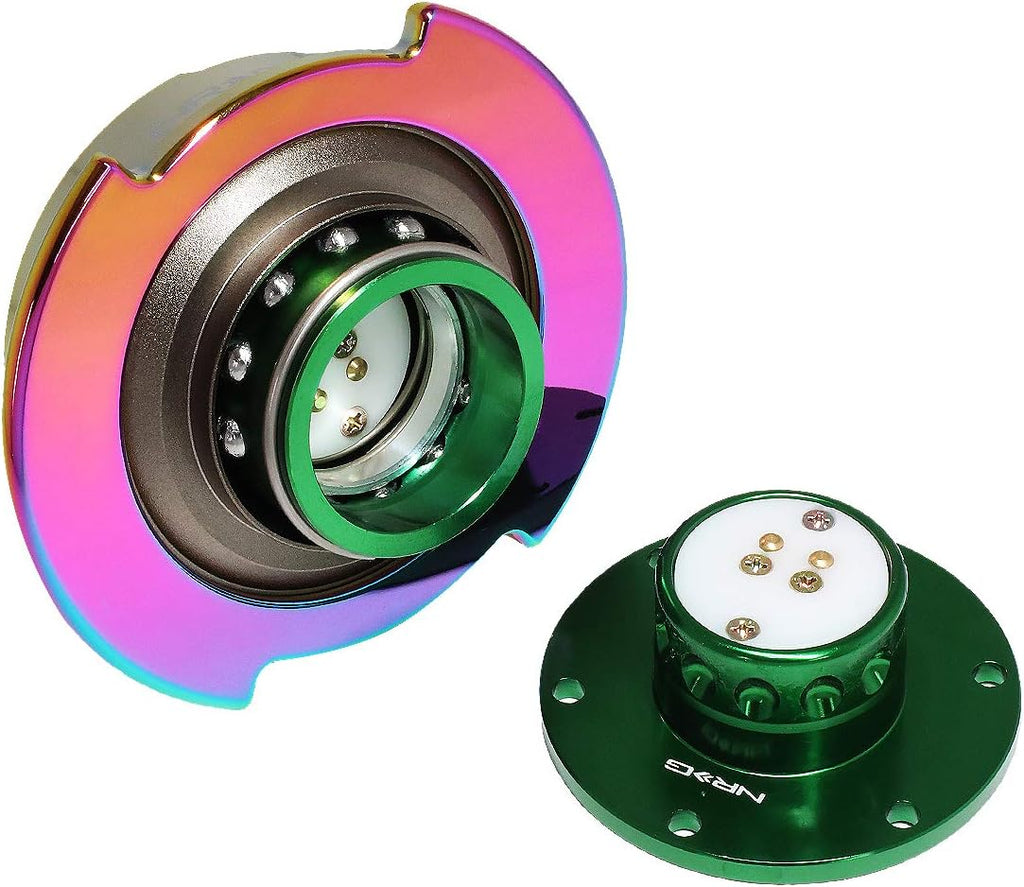 Auto Dynasty SRK-250GN-MC Steering Wheel Quick Release Adapter Gen 2.5 Green Body/Neo Chrome Ring
