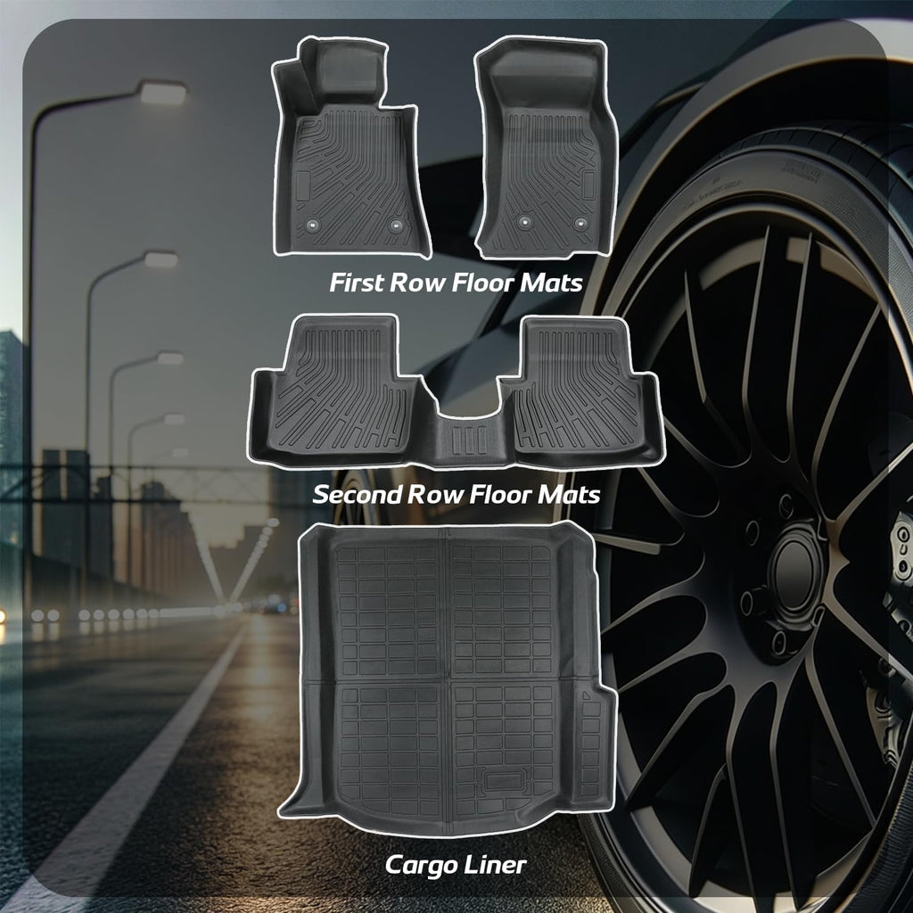 Floor Mats Compatible with Cadillac ATS 2014-2019(Only Sedan),All Weather Protection Duarble TPE Cargo Liner Accessories Compatible with Cadillac ATS 2014-2019(Only Sedan)