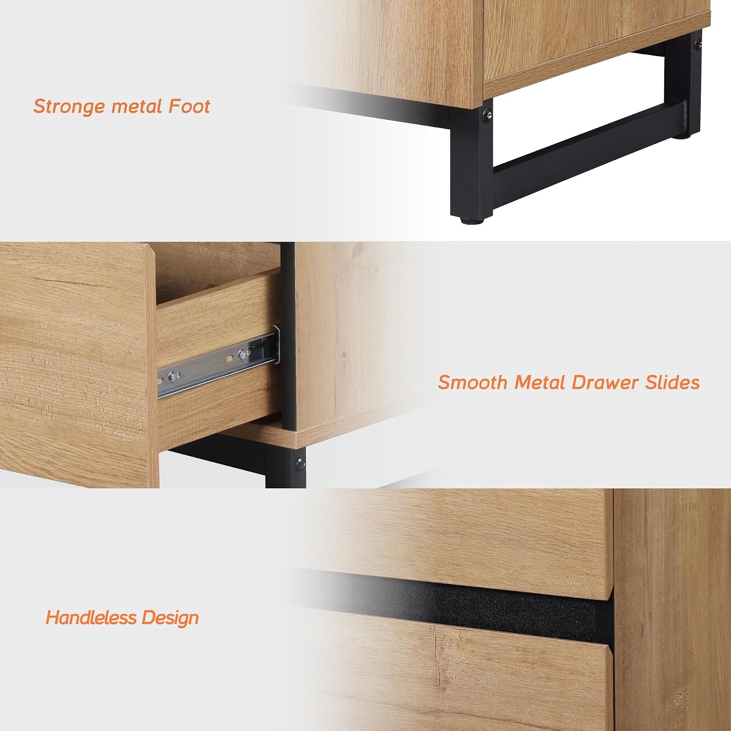 WAMPAT Modern TV Stand for TVs up to 120 Inches, 4-in-1 Media Console with 6 Drawers and Adjustable Shelves, Entertainment Center for Living Room or Bedroom, Oak