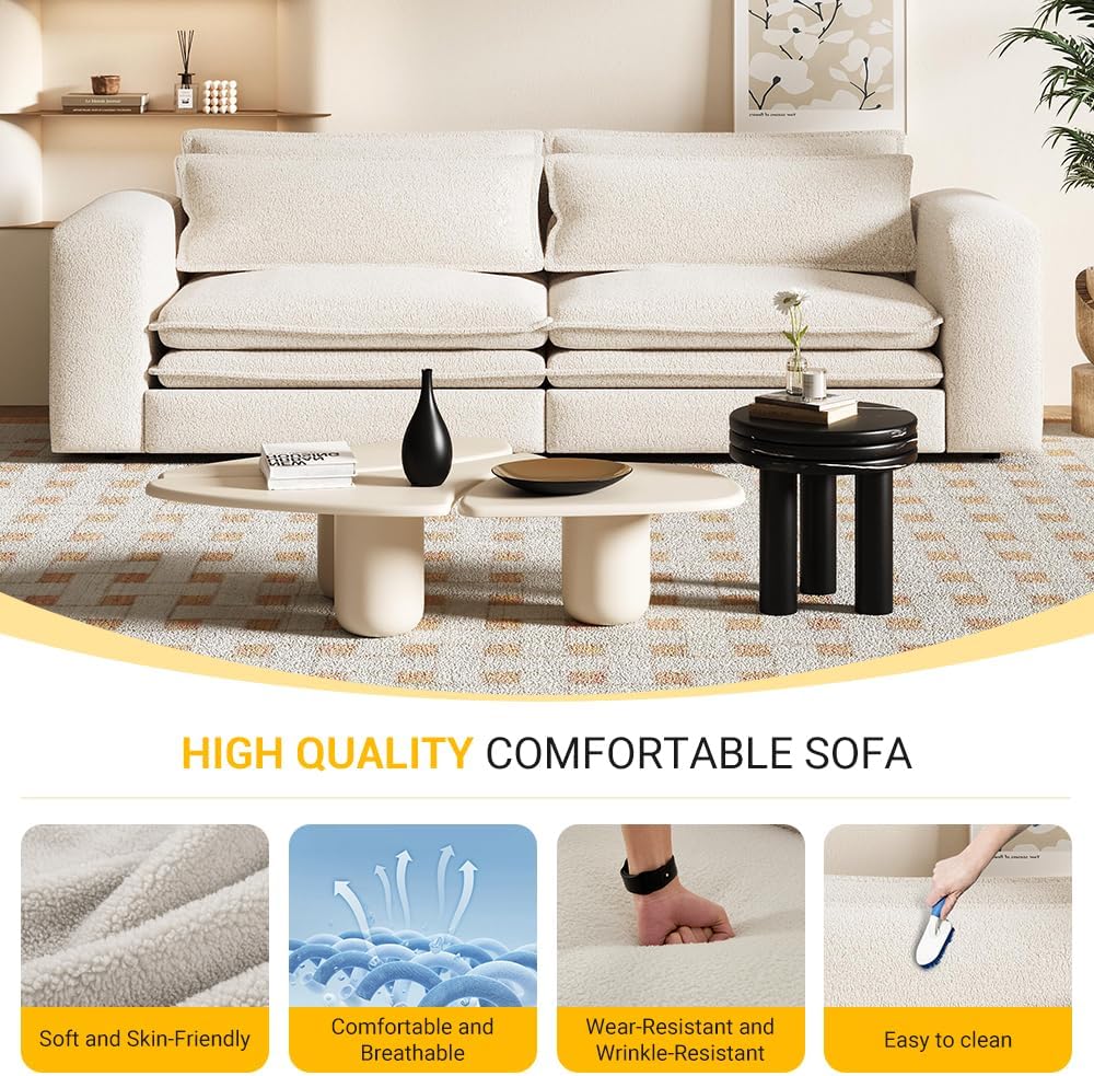 Eafurn 3 in 1 Convertible Pull Out Sleeper Sofa Couch Bed King Size,93' Oversized Recliner Loveseat Chaise Lounge Sofabed Daybed with Thickness Cushions for Living Room Office