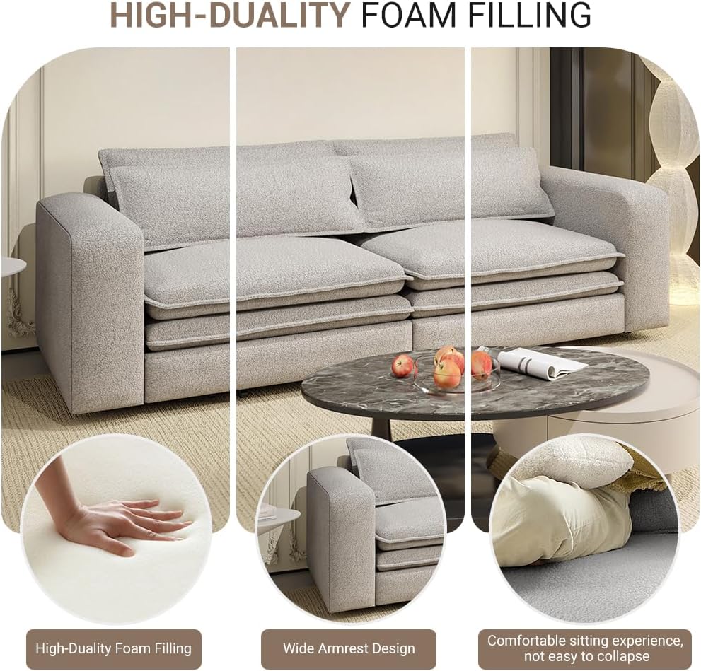 Eafurn 3 in 1 Convertible Pull Out Sleeper Sofa Couch Bed King Size,93' Oversized Recliner Loveseat Chaise Lounge Sofabed Daybed with Thickness Cushions for Living Room Office