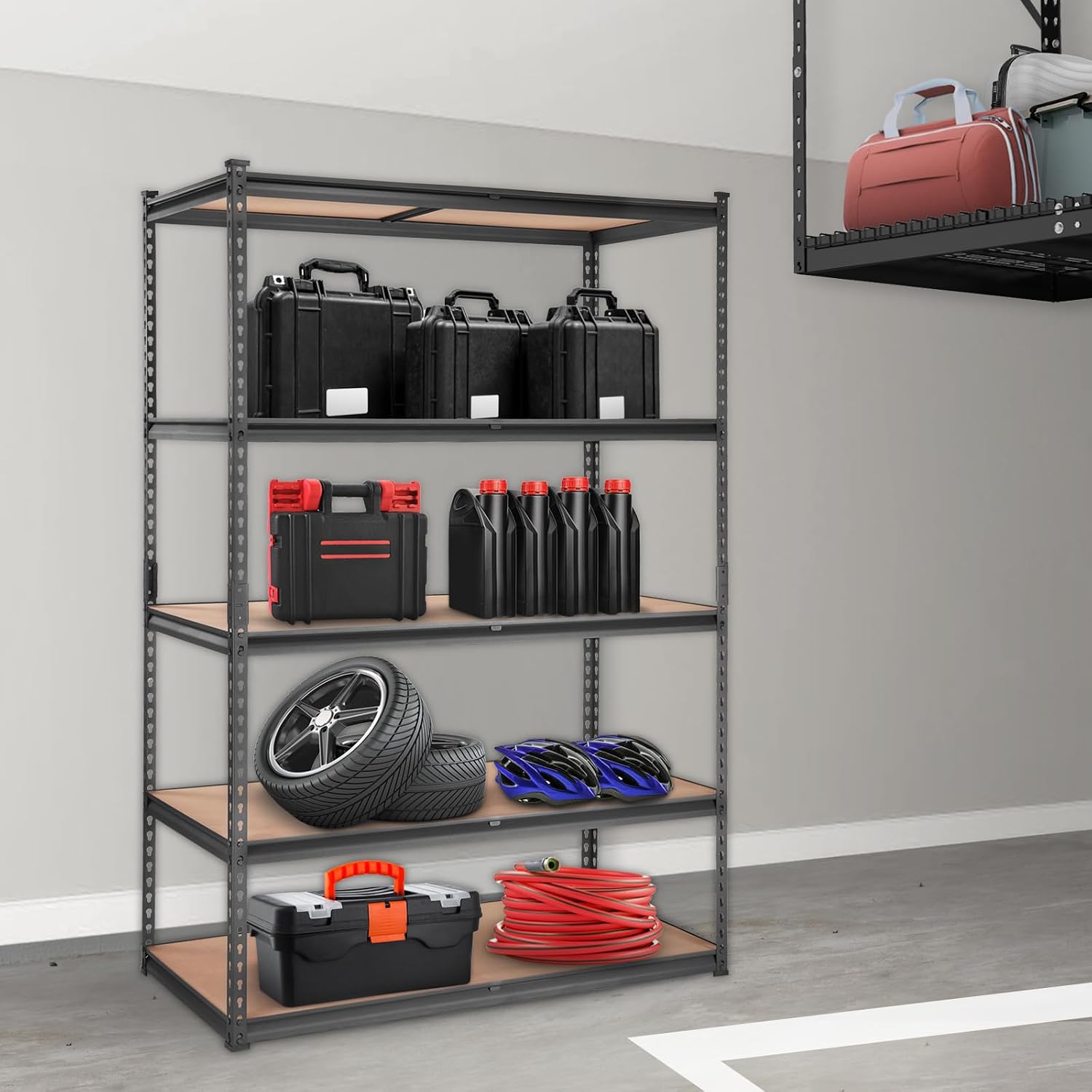VEVOR Storage Shelving Unit, 5-Tier Adjustable Storage Shelves, 48' L x 24' W x 72' H Heavy Duty Garage Storage Shelves, Metal Shelves for Kitchen Pantry Basement Bathroom Laundry