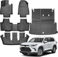Floor Mats & Cargo Liner & Backrest Mat Set Fit for 2024-2026 Toyota Grand Highlander 7 Seat,All Weather Protection for Car Mats Anti-Slip TPE Odorless Floor Liners Grand Highlander 7 Seat Accessorie
