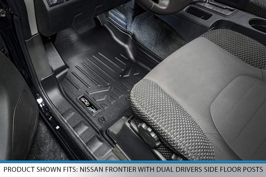 SMARTLINER Custom Fit Floor Mats 1st Row Liner Set Compatible with 2005-2021 Nissan Frontier