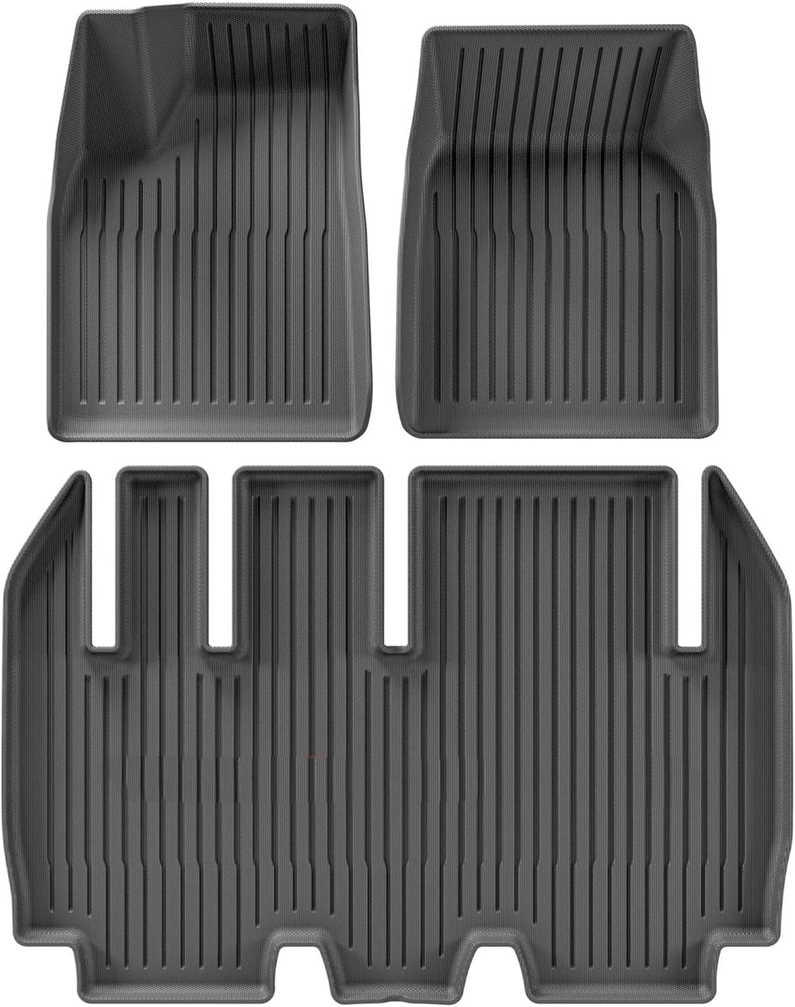 Compatible with Tesla Model X 2024 5/6/7 Seat TPE 3D Car Floor Mats Cargo Liner Trunk Pad Waterproof Protective Left Rudder(5seats 3PCS)