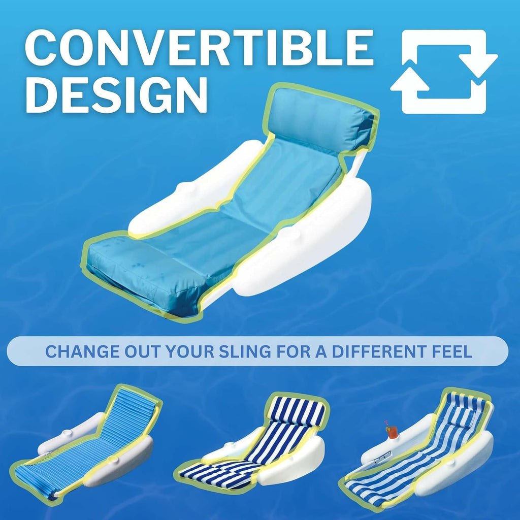 SWIMLINE ORIGINAL 10025M Sunchaser SunSoft Luxury Lounger Chair Pool Float | Molded Frame & Pontoon Design | Pool Floats Adult | Pool Lounger | Pool Accessories | Pool Chairs and Lounges For In Pool