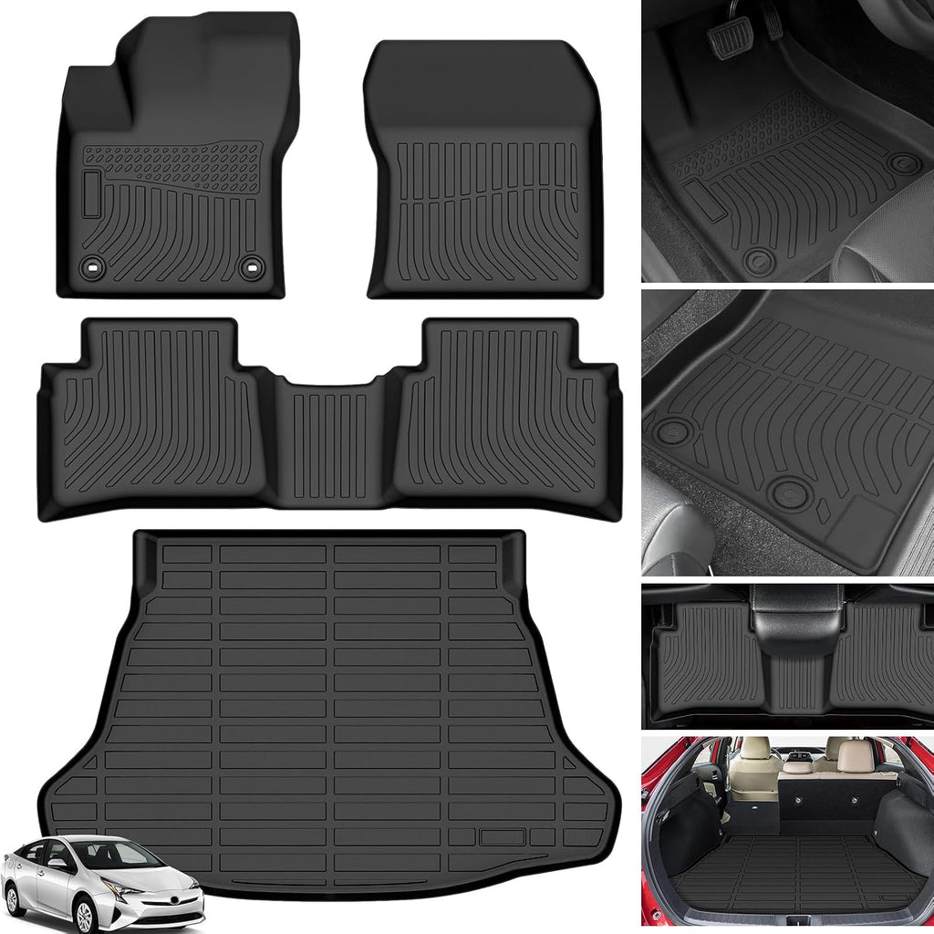 Floor Mats for Toyota Prius 2016-2022,(NOT for Prius c or Prius v),Custom Fit TPE All Weather Protection Floor Liners,Non-Slip Waterproof Cargo Liner,Car Accessories for Toyota Prius Prime