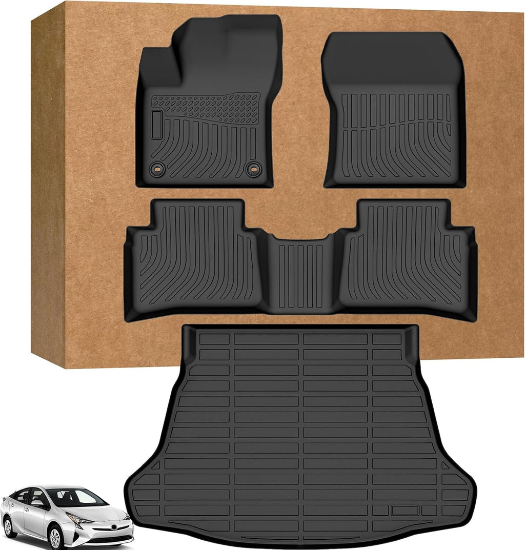 Floor Mats for Toyota Prius 2016-2022,(NOT for Prius c or Prius v),Custom Fit TPE All Weather Protection Floor Liners,Non-Slip Waterproof Cargo Liner,Car Accessories for Toyota Prius Prime