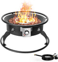 Propane Gas Fire Pit 22¡±, Portable Smokeless Fireplace with 12Ft Hose & Lava Rocks, FirePit for Patio Backyard Bonfire Camping RV Tailgating Beach Party, 55000BTU, #FP001