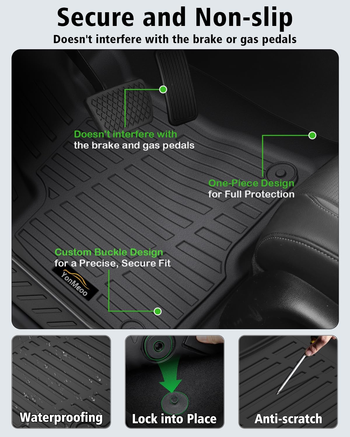Floor Mats & Cargo Liner Custom Fit for Acura ADX 2025 All Weather TPE Rubber 1st & 2nd Floor Liners Automotive Trunk Mat for Acura ADX 2025 Accessories, Black