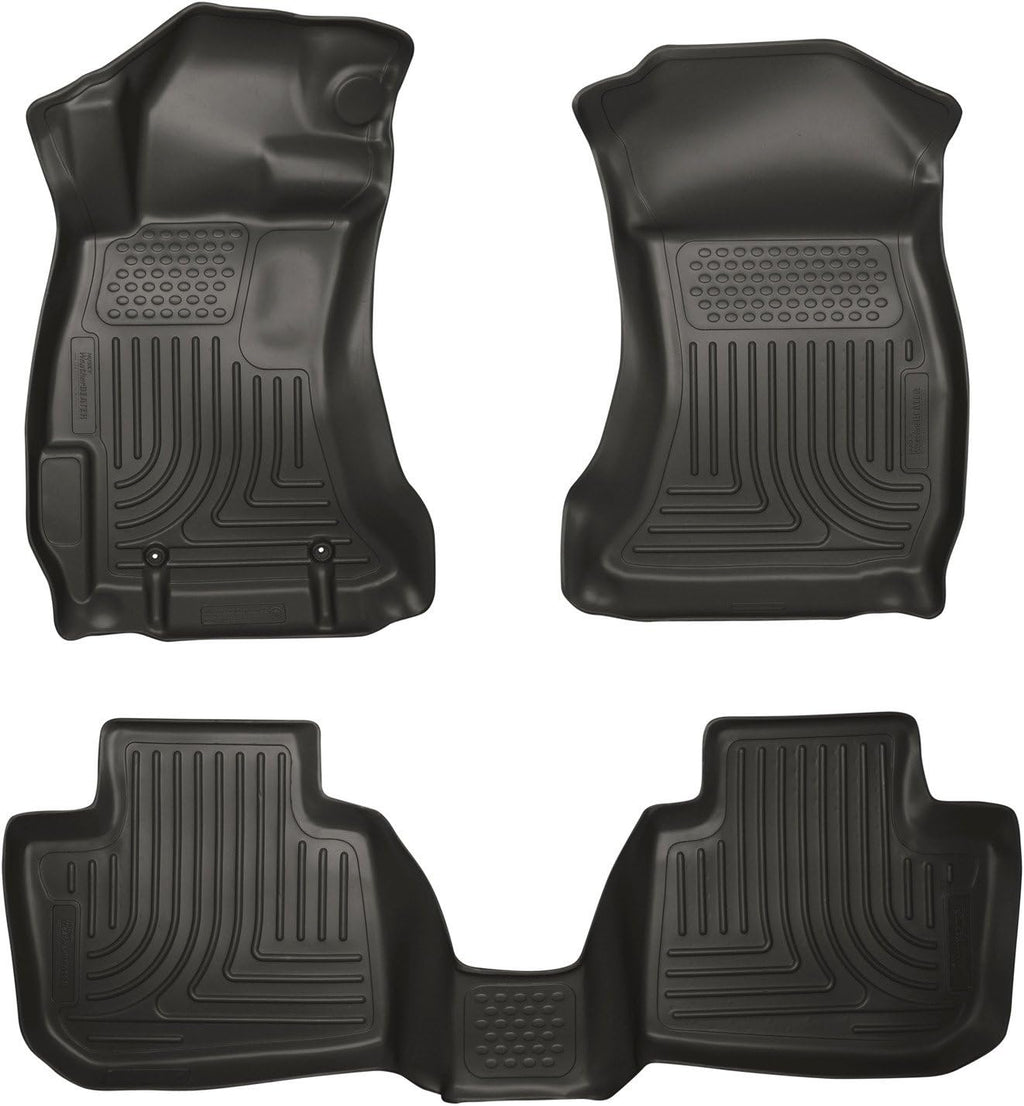 Husky Liners Weatherbeater Floor Mats | Fits 2013-2014 Subaru Legacy & Subaru Outback | Front & 2nd Row, 3-pc Black - 99841