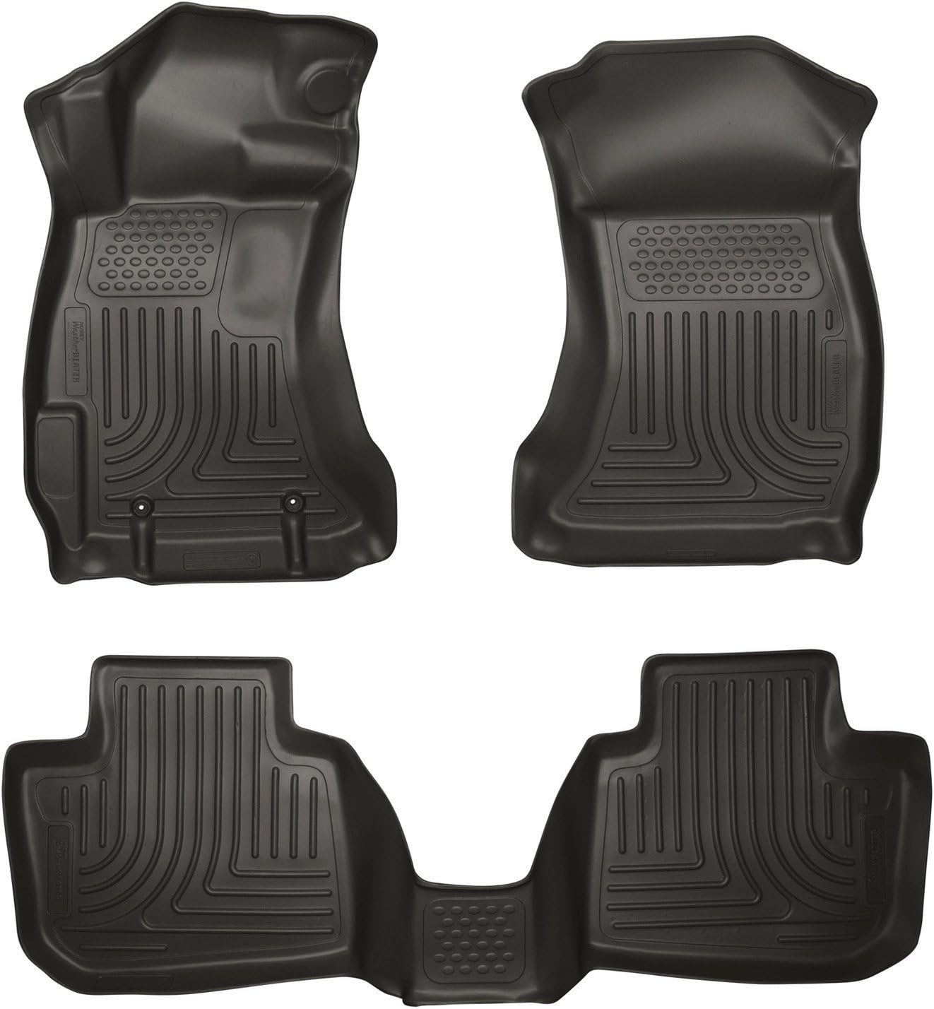 Husky Liners Weatherbeater Floor Mats | Fits 2013-2014 Subaru Legacy & Subaru Outback | Front & 2nd Row, 3-pc Black - 99841