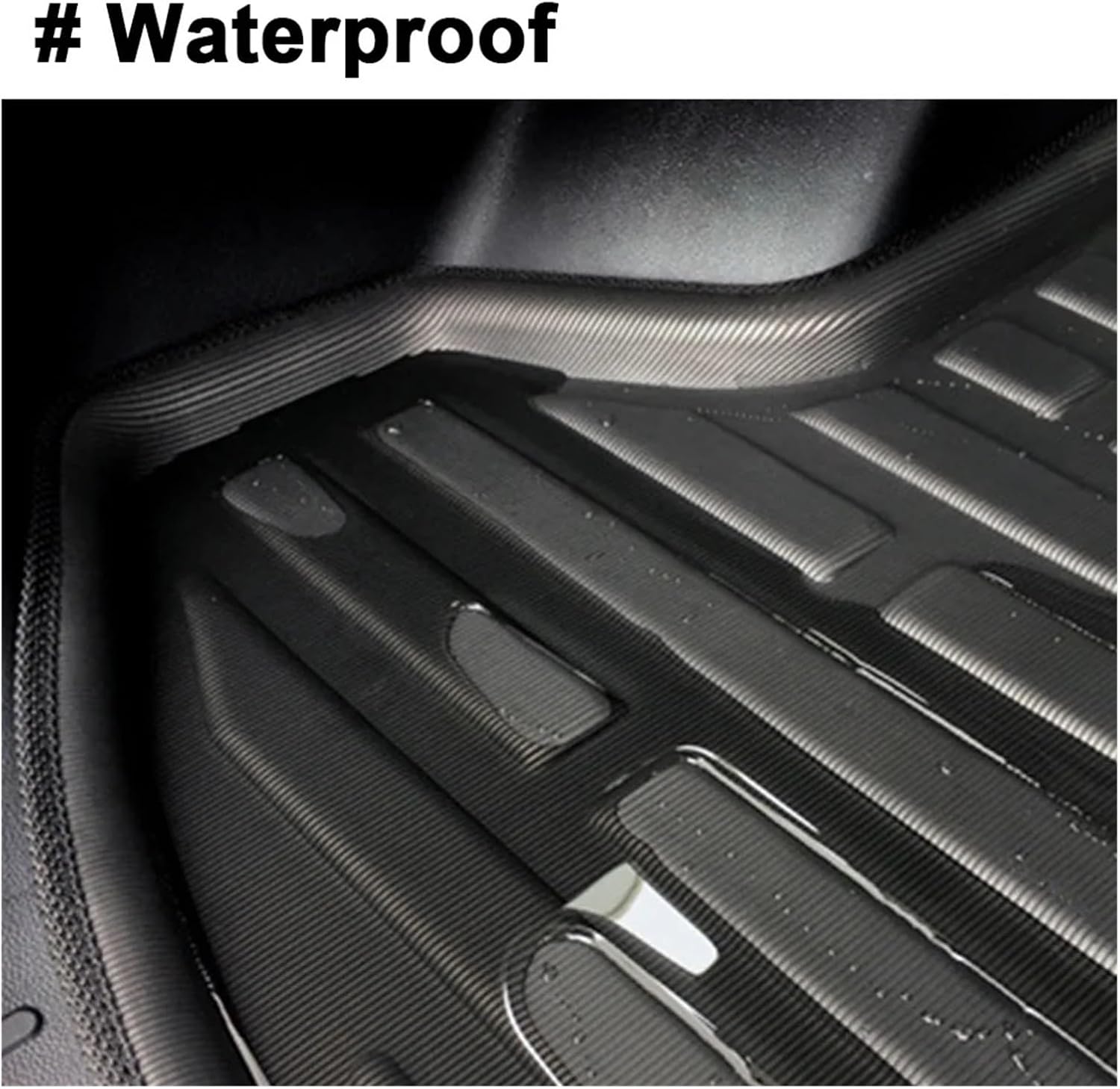 RAV 4 Car Cargo Liner Boot Tray Rear Trunk Luggage Floor TPR Black Waterproof Mat Compatible with Toyota RAV4 XA50 2019 2020