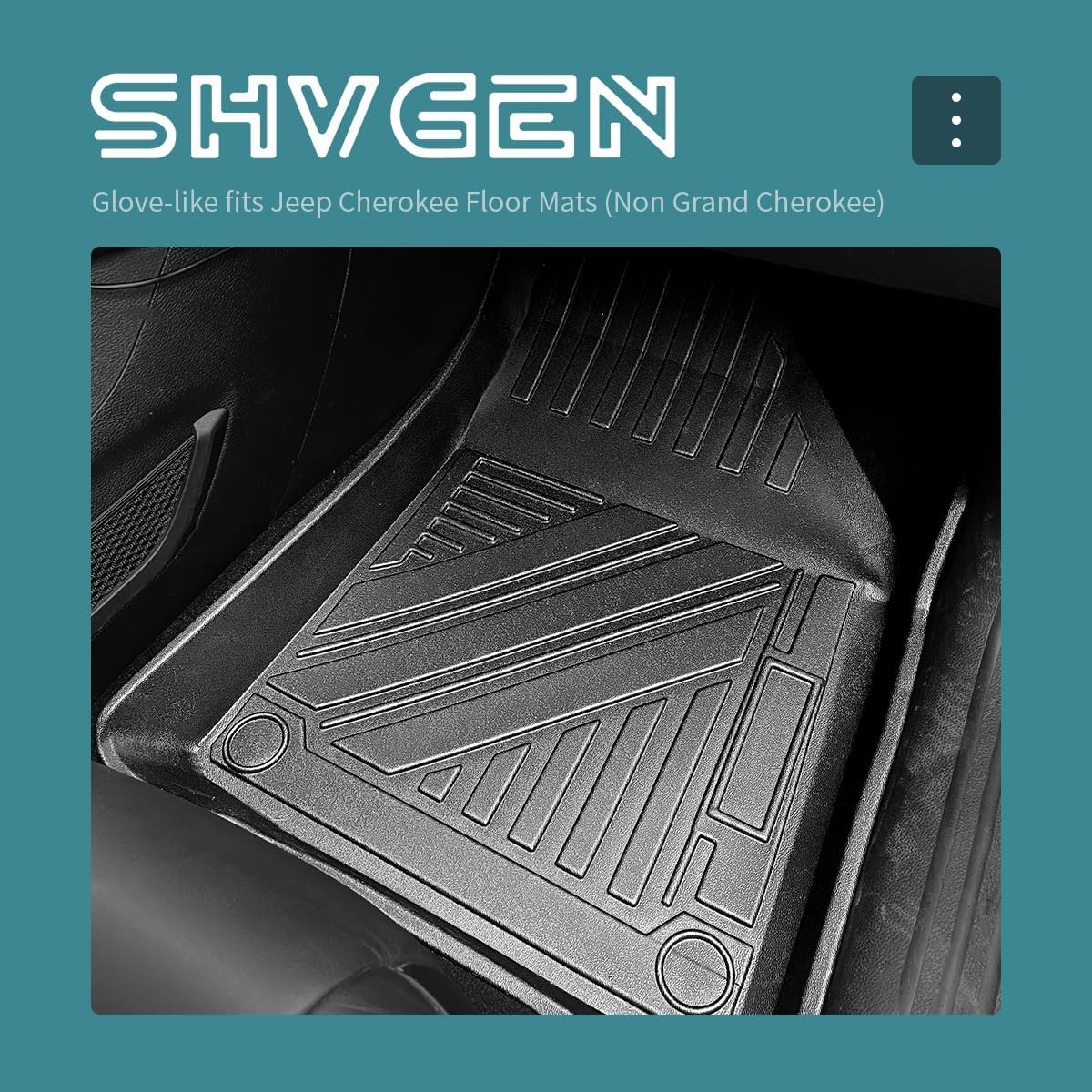 Compatible for 2014-2025 Jeep Cherokee Floor Mats & Cargo Liner All Weather TPE Mats for 2025-2014 Jeep Cherokee Accessories