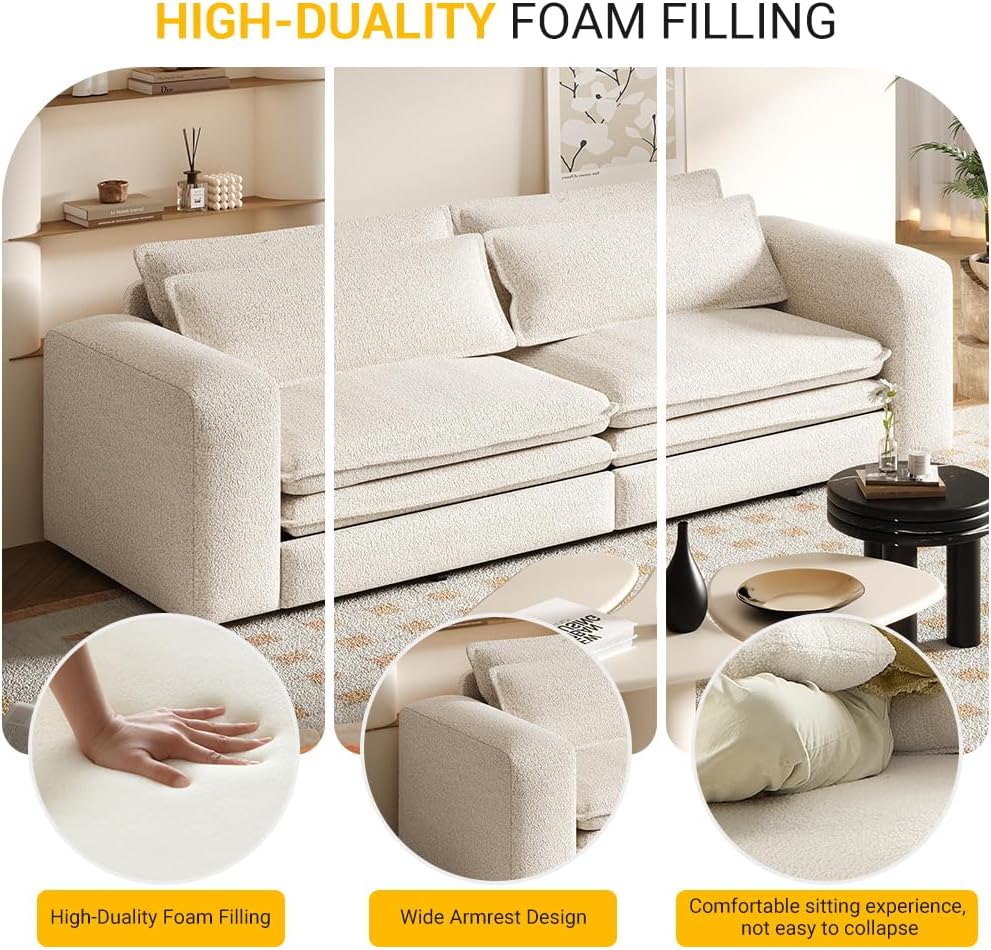 Eafurn 3 in 1 Convertible Pull Out Sleeper Sofa Couch Bed King Size,93' Oversized Recliner Loveseat Chaise Lounge Sofabed Daybed with Thickness Cushions for Living Room Office