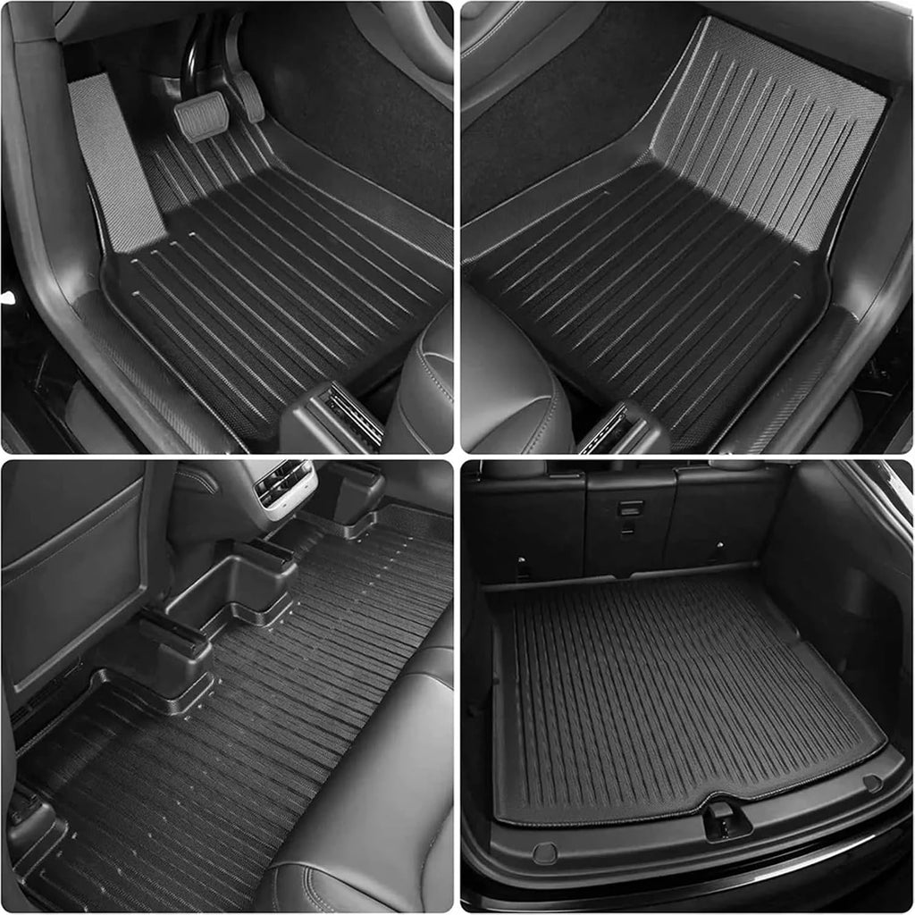 XPE Floor Mats Compatible with Tesla Model 3 2021-2024 Highland All Weather Trunk Mat WP Cargo Liner Left Right Rubber(Purple)