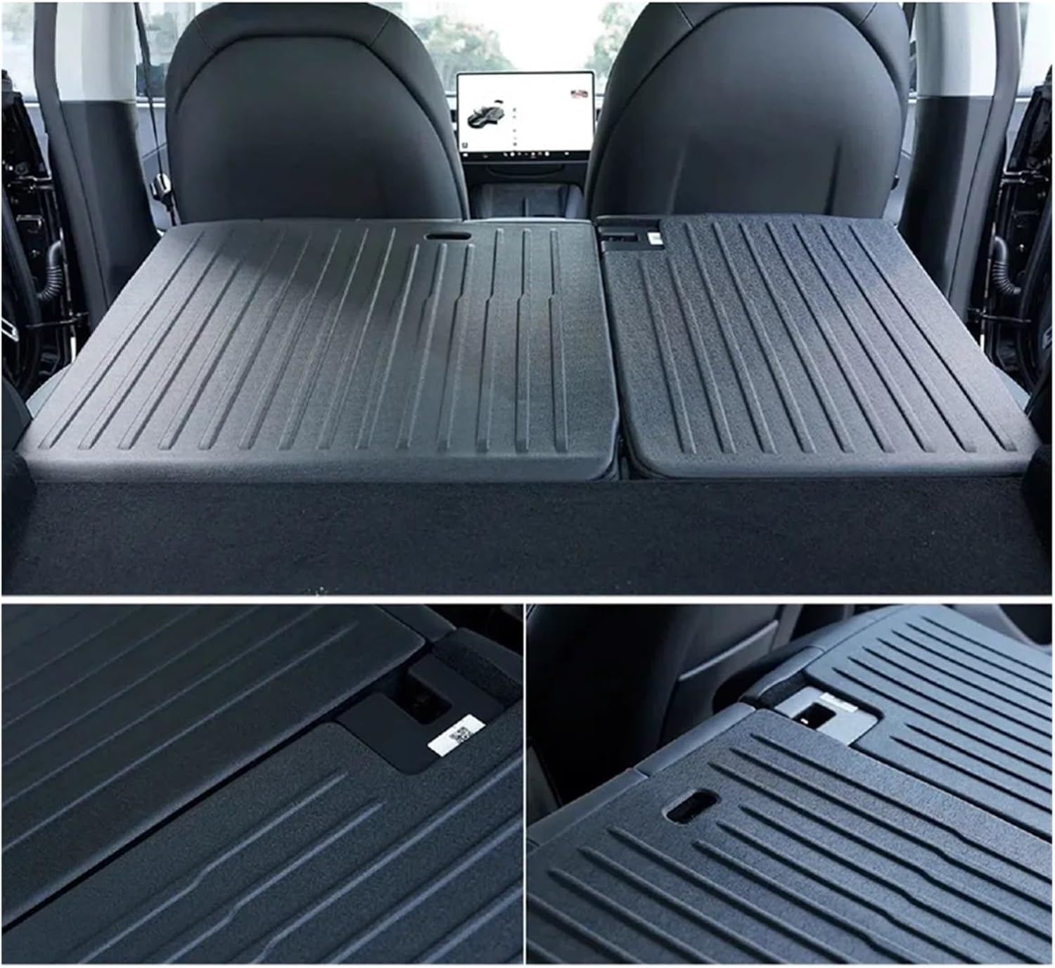 Compatible For Tesla Model 3 Highland 2024 2025 Floor Mats TPE Waterproof Anti-Slip Trunk Mat Rubber Driver Passenger Rear Cargo Liner(4pcs back LHD)