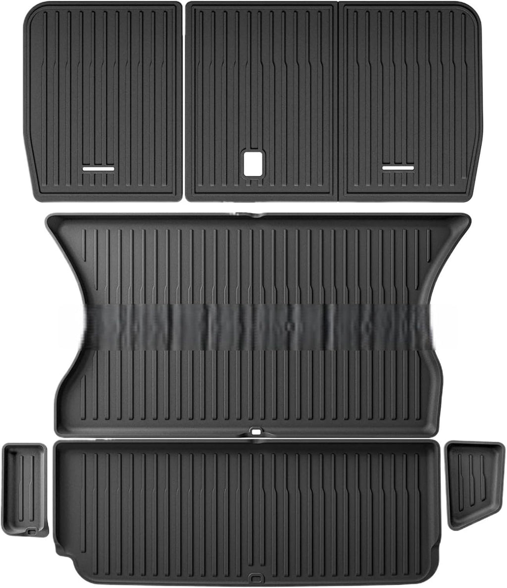 for Tesla Model X 2024 5/6/7 Seat TPE 3D Car Floor Mats Cargo Liner Trunk Pad Waterproof Protective Left Rudder(5seats 6PCS)