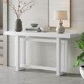 Merax 60 in White Console Table, White Entryway Table Wood Minimalism Industrial Style Sofa Table Entryway Table Side Table Display Table for Entry Way, Hallway, Couch, Living Room, Foyer