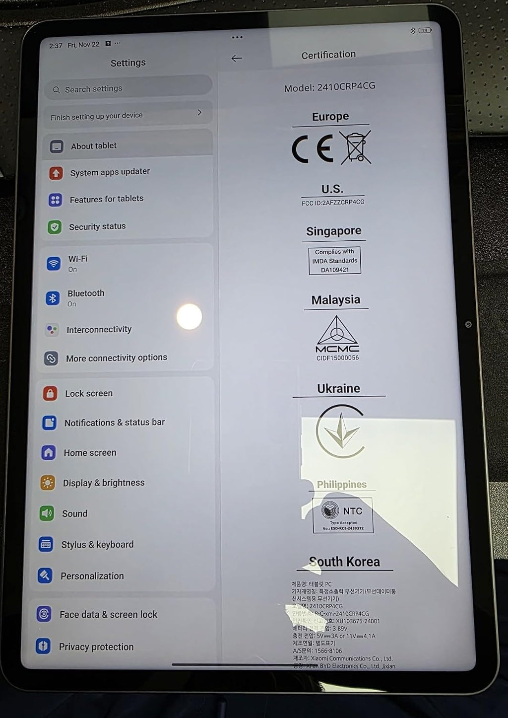 XIAOMI Pad 7 Ai WiFi Version Global (No Calls or Text) 11.2 inches 3.2K 144Hz 8850mAh Bluetooth 5.4 Four Speakers 13 Mp Model 2410CRP4CG (Blue, 128GB + 8GB)