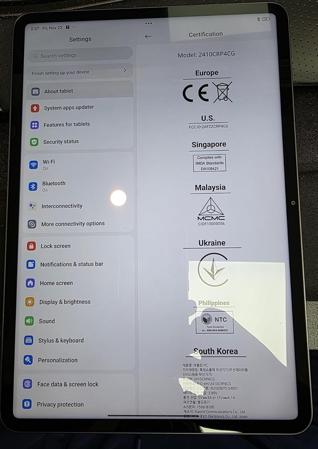 XIAOMI Pad 7 Ai WiFi Version Global (No Calls or Text) 11.2 inches 3.2K 144Hz 8850mAh Bluetooth 5.4 Four Speakers 13 Mp Model 2410CRP4CG (Blue, 128GB + 8GB)