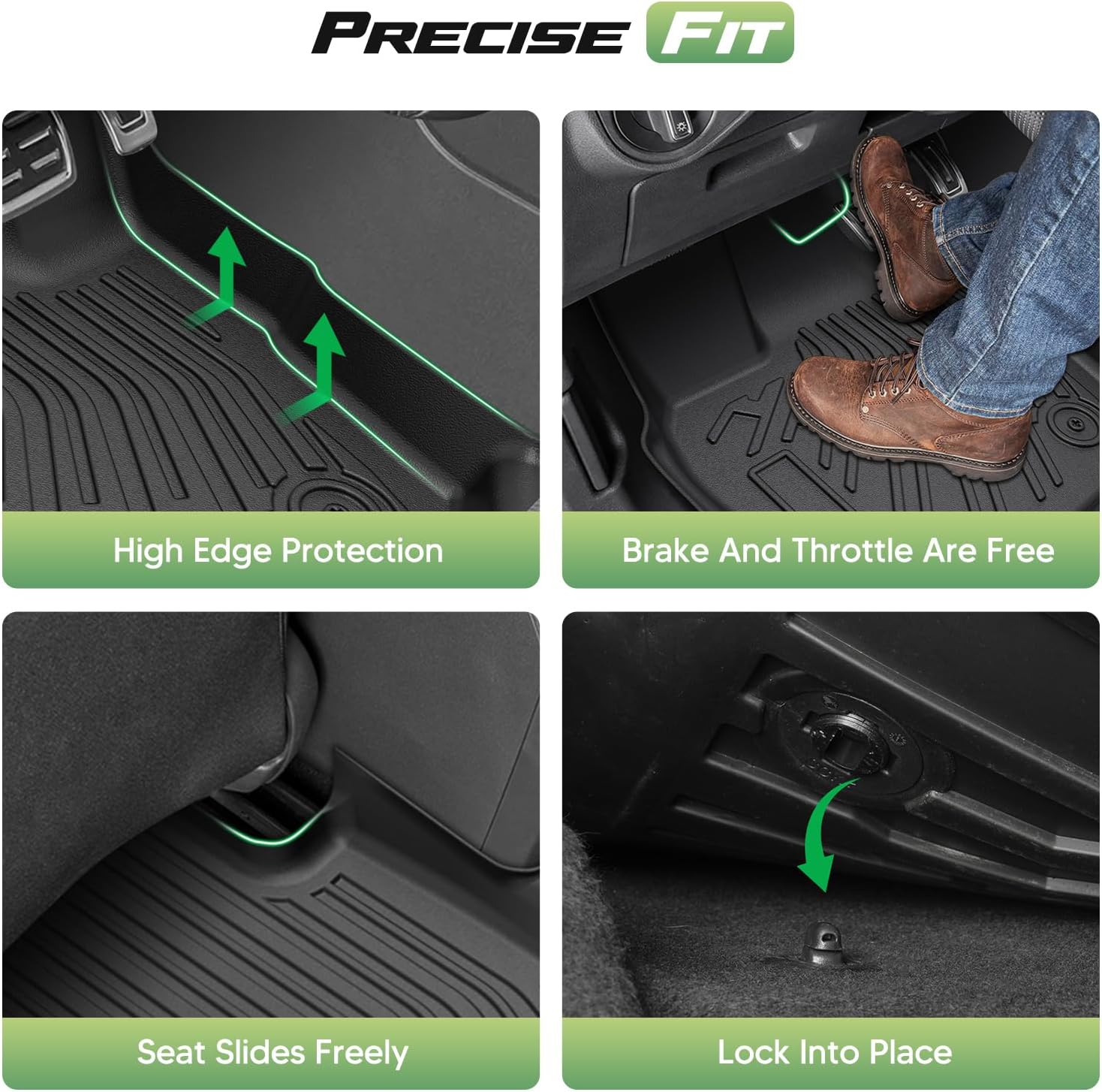 Cartist Floor Mats for Toyota Tacoma Hybrid 2024 2025 2026, All Weather 5FT Trunk Bed Mat, Tailgate Mat & Door Sill Guards for Tacoma Accessories, Heavy Duty TPE Car Mats, Car Accessories