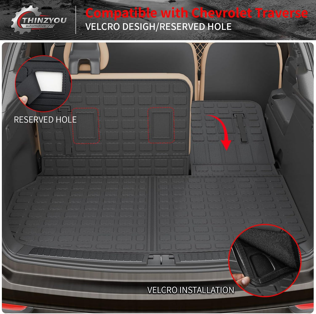 8 Seats Floor Mats Compatible with 2024 2025 2026 Chevrolet Traverse (NO Limited) Cargo Liner Cargo Mat Sub Trunk Mat Back Seat Cover Chevy Traverse Accessories (Floor Mats Full Set 10 PCS)