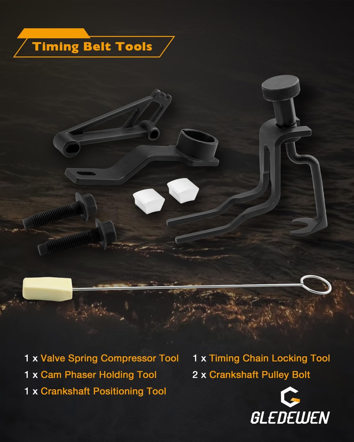 Timing Chain Kit 5.4 L, 2004-2011 Ford Expedition F-150 F-250 F-350 Super Duty, Lincoln Mark Lt Navigator, with Oil/Water Pump Timing Belt Tools, 5.4L V8 3-Valve Engine, 5L3Z-6268-A, 3R2Z6A257DA