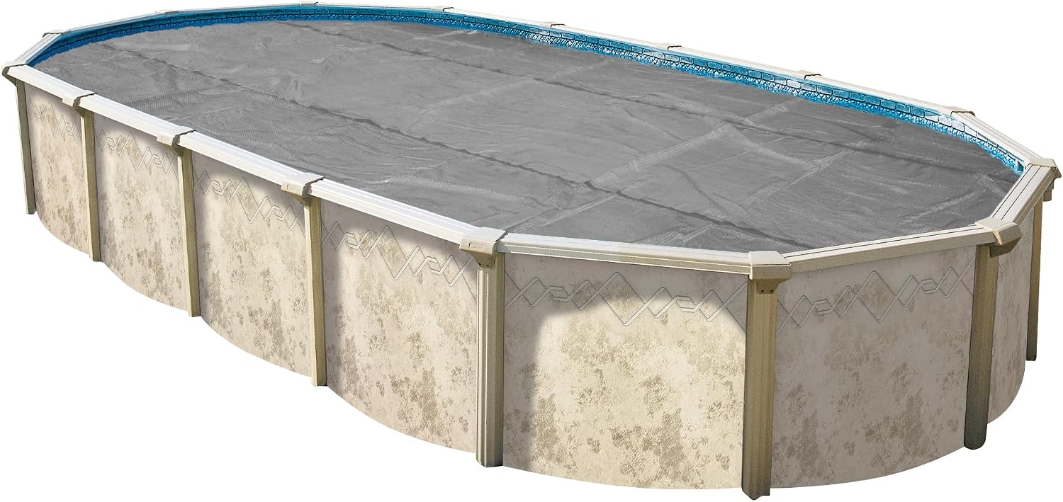 In The Swim 16' x 24' Ultra Silver Oval Solar Pool Cover 16 Mil for Solar Heating Above Ground Pools and Inground Pools