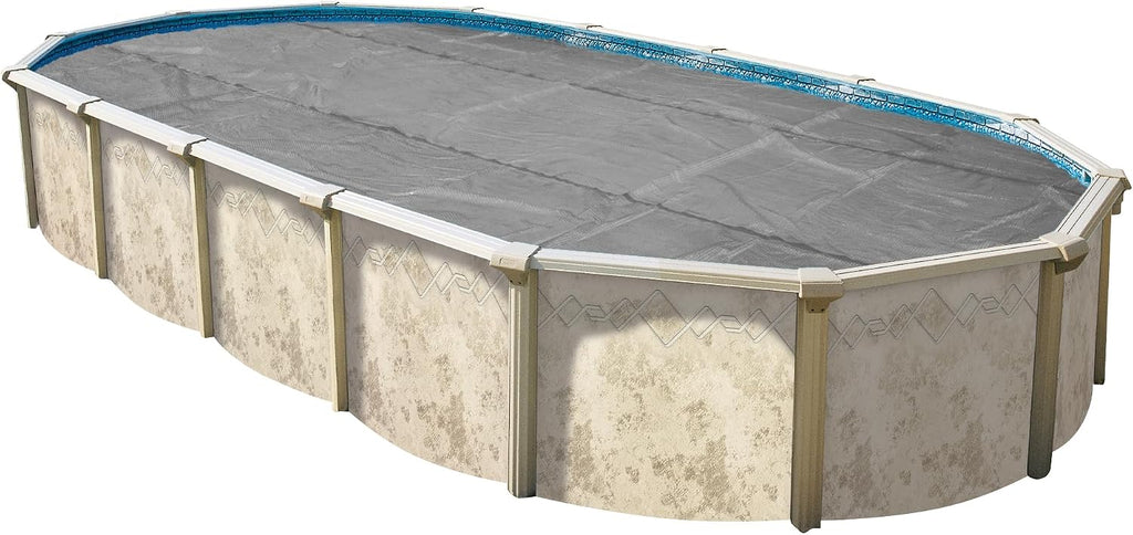 In The Swim 15' x 30' Ultra Silver Oval Solar Pool Cover 16 Mil for Solar Heating Above Ground Pools and Inground Pools