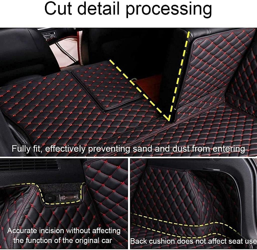 Car Leather Trunk Mat for Toyota RAV 4 2009 2010 2011 2012 2013, Full Coverage Cargo Liner Protection Boot Mats Non-Slip Rear Tray Carpet Accessories,Black