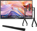 SYLVOX Outdoor TV with Rolling Stand & Soundbar, 55 inch Smart QLED TV, 2000 Nit Full Sun, Weatherproof, 4K UHD, IP56 Waterproof, Commercial Grade (2026 Model)