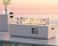 RADIATA 42' Rectangle Propane/Natural Gas Fire Pit for Outside Patio, Elegant Minimalist Lowprofile Firepit Table with Tank Table Long Large, 50000BTU Durable Sturdy Fireplace for Outside, Urban White