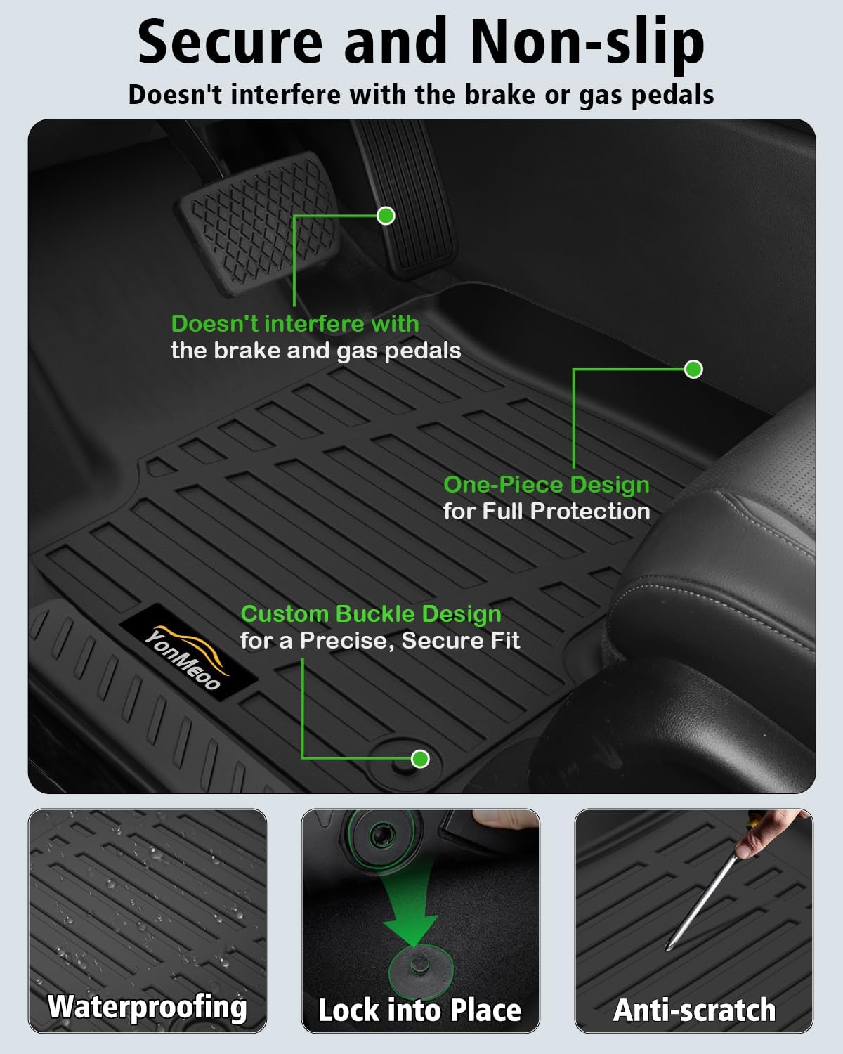Floor Mats & Cargo Mat with Backrest Mat Custom for Mazda CX-50 2023-2025 2026 (Only Gas), Door Sill Guards, All Weather TPE Full Set Floor Liners Trunk Mat for CX-50 Fuel Accessories