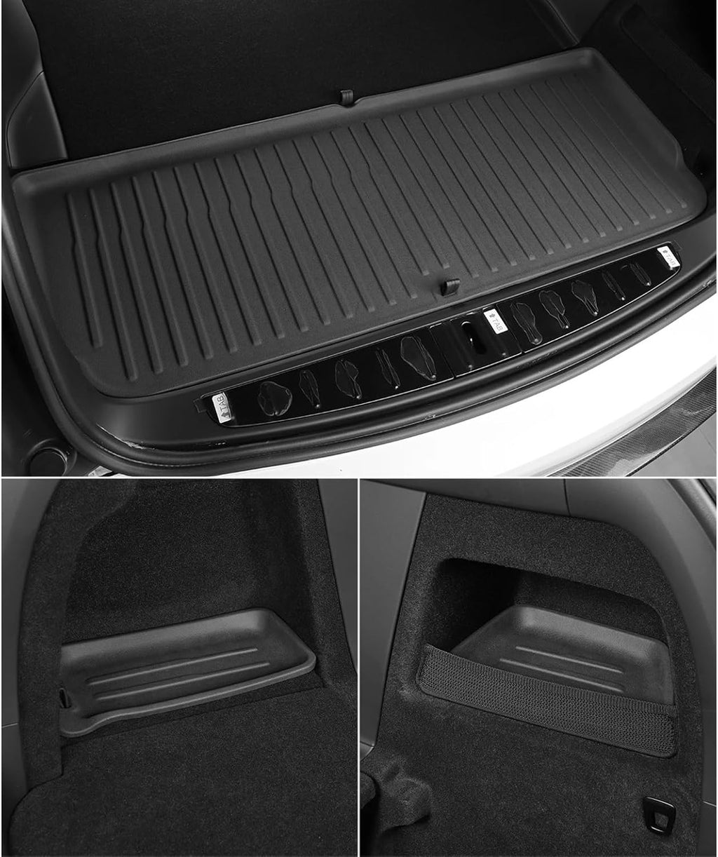 for Tesla Model X 2024 5/6/7 Seat TPE 3D Car Floor Mats Cargo Liner Trunk Pad Waterproof Protective Left Rudder(6seats 6PCS)