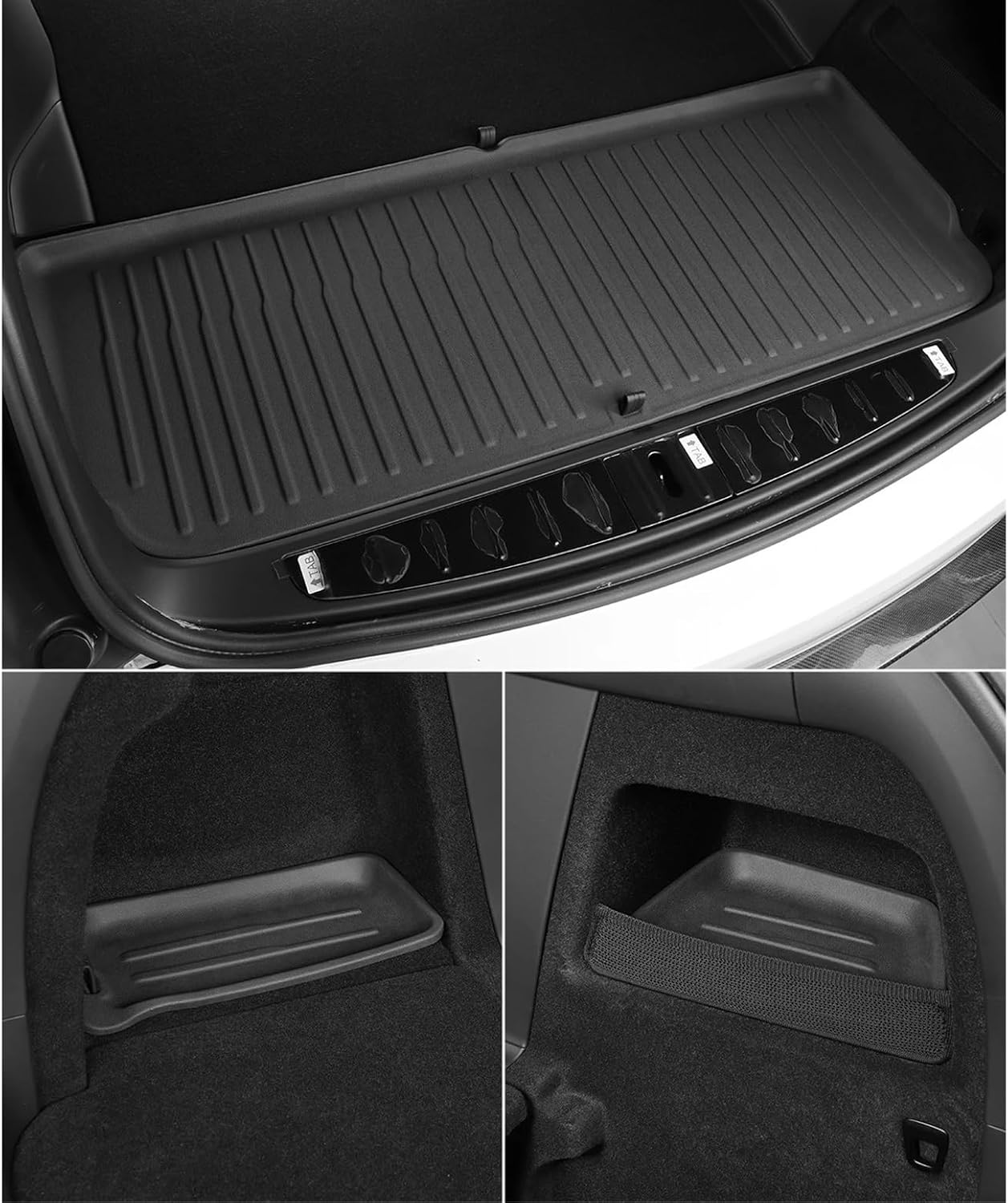 for Tesla Model X 2024 5/6/7 Seat TPE 3D Car Floor Mats Cargo Liner Trunk Pad Waterproof Protective Left Rudder(6seats 6PCS)