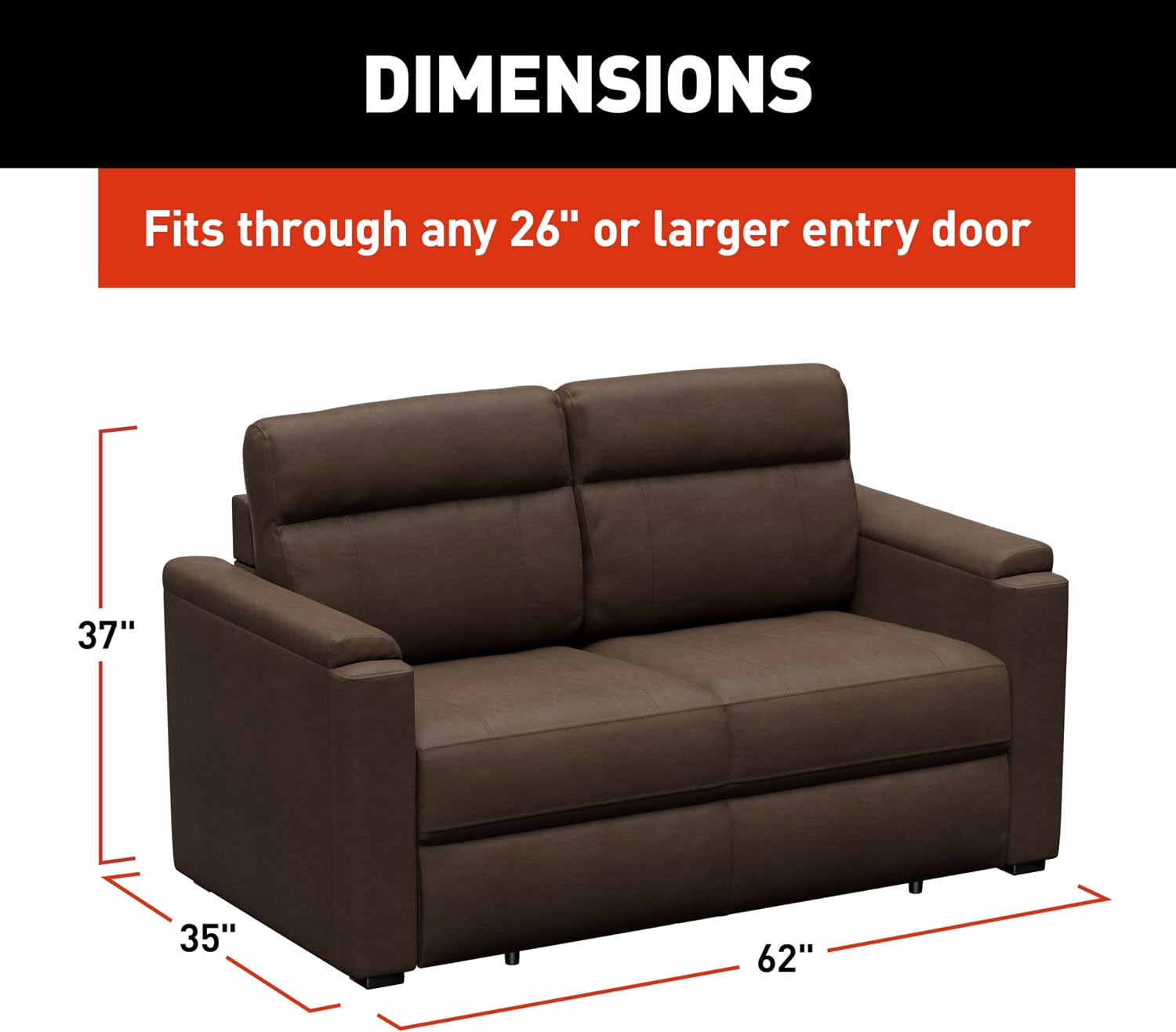 THOMAS PAYNE Signature Heritage Series 62' Satula RV Rest Easy Sleeper Sofa with Easy-to-Use Fold-Out Mechanism, 81' Bed Depth - 2024044233