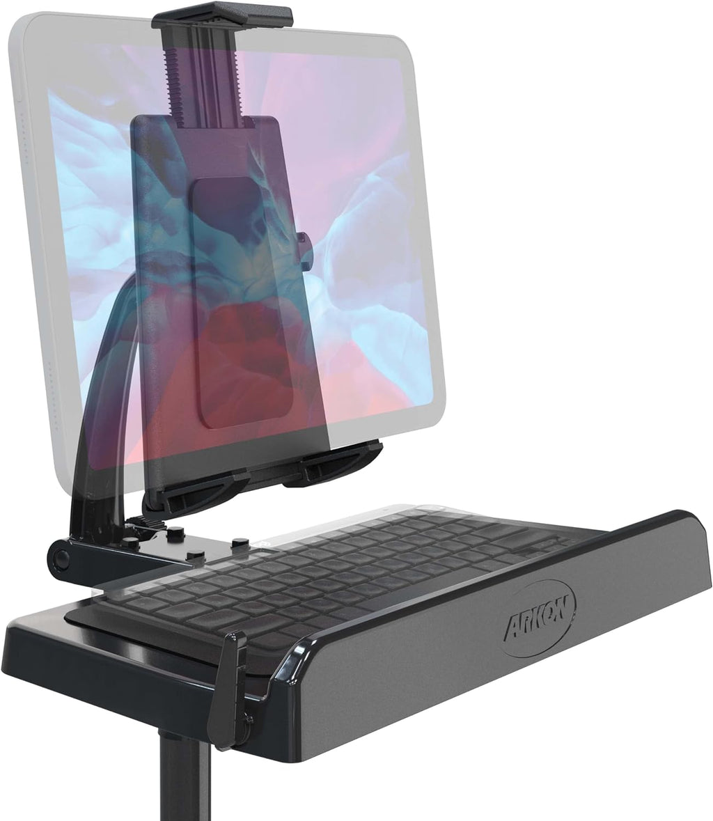 ARKON Mounts -Tablet And Keyboard Tray Combo Car Mount | Tablet Holder For Car | Professional-Grade Durability | Easy Installation | Keyboard Tray | Fits iPad and Samsung Tablets