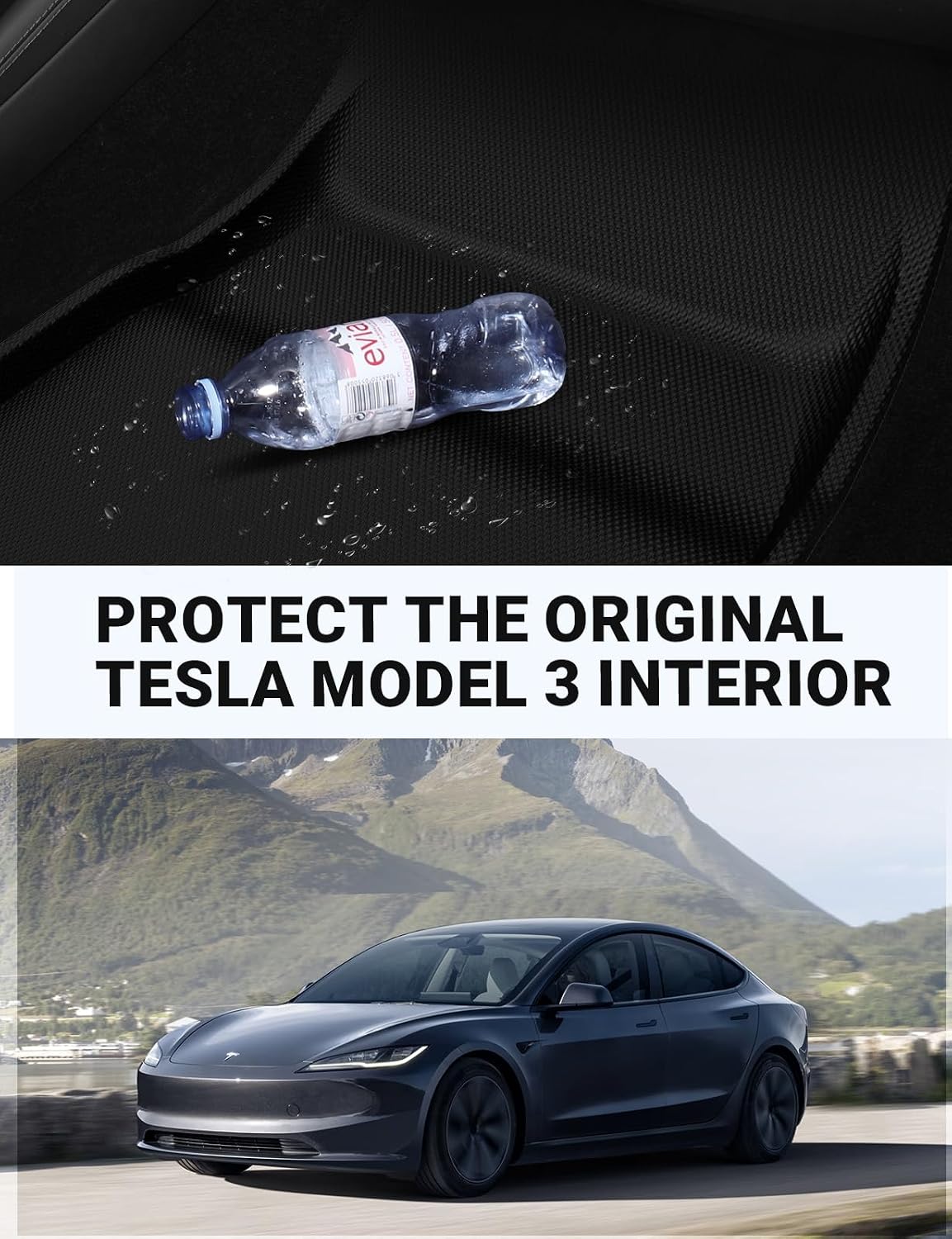 BASENOR 2026 2025 2024 6PCS Tesla Model 3 Highland Floor Mats All-Weather Car Mats Anti-Slip 3D Material Cargo Liner Trunk Mat [Proprietary Design] for Model 3 Highland Accessories