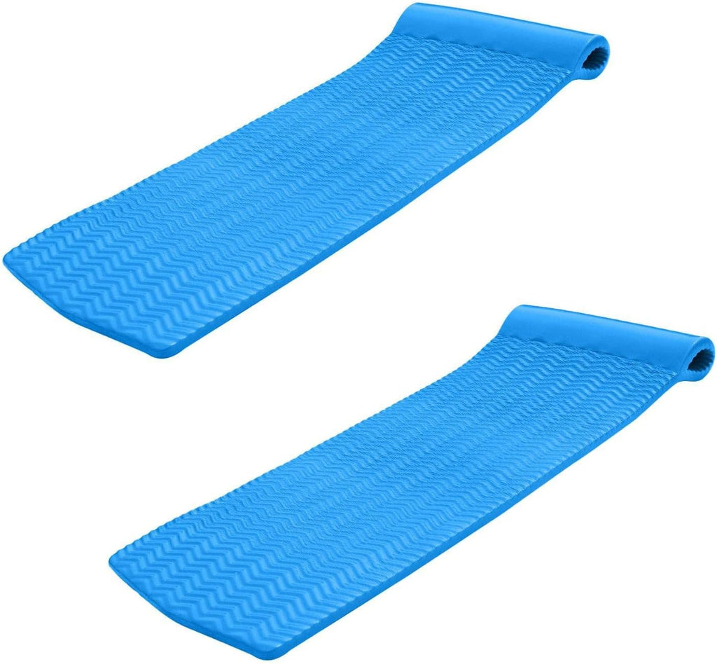 TRC Recreation 2-Pack Serenity 1.5' Thick Foam Pool Float Lounger, Bahama Blue w/Headrest for Lounging & Sunbathing in Swimming Pools, Beaches & Lakes, 70' x 26'