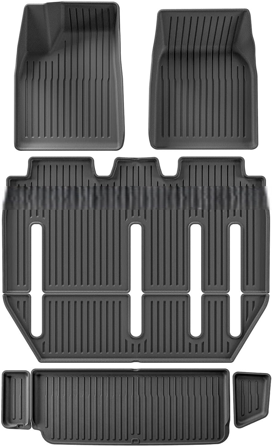 for Tesla Model X 2024 5/6/7 Seat TPE 3D Car Floor Mats Cargo Liner Trunk Pad Waterproof Protective Left Rudder(7seats 6PCS)