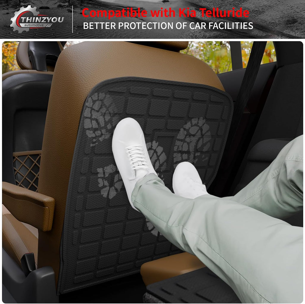 Floor Mats Compatible with 2020-2025 Kia Telluride 7 Seats (NOT for 2027) Cargo Mat Trunk Mat Cargo Liner Kick Mats Back Seat Cover Protector 2024 Telluride Accessories (Floor Mats Full Set)