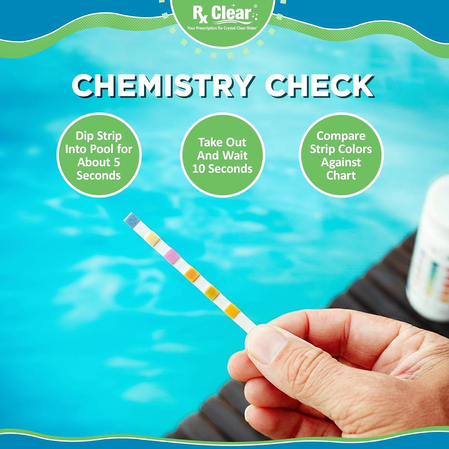 Rx Clear Chlorine-Free Pool Shock | Non-Chlorine Oxidizing Treatment (MPS) | 36.2% Potassium Monopersulfate | Fast-Dissolving Granules | Low-Odor | for Pools & Spas | 1 lb Bags | 48 Pack