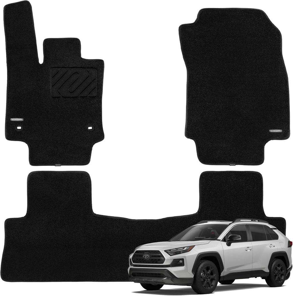 WENNEBIRD Superior Carpet Floor Mats for 2019-2025 Toyota RAV4 (Not for 2026), 0.5-Inch Ultra-Thick, Noise-Reducing, All-Weather Waterproof Anti-Slip – 3-Pc Set
